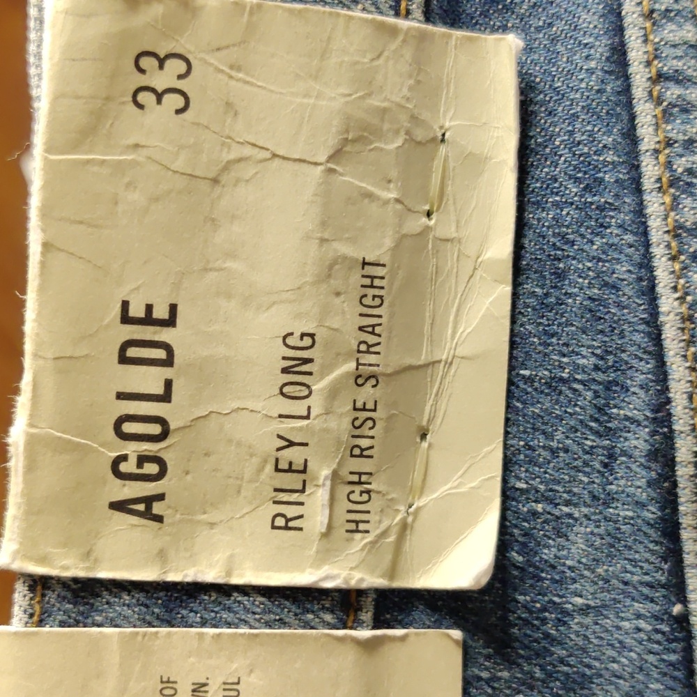 Agolde Riley Long High Rise Straight Nwt Size 33 - Picture 7 of 12